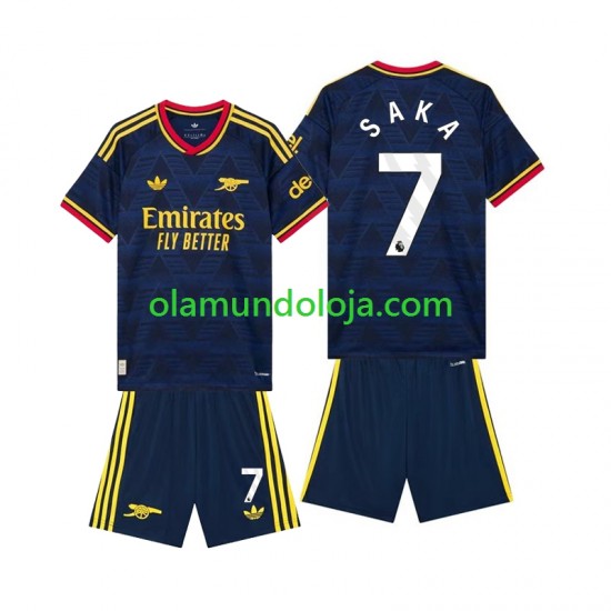 Camisola Arsenal Bukayo Saka 7 Criança Equipamento Segundo 2026-2027 Manga Curta